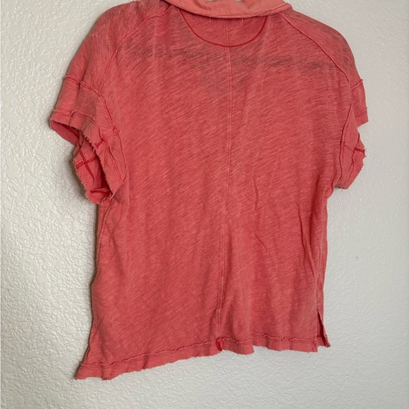 We the Free Free People Pink Graceland Linen Blend Tee Shirt Small - Picture 7 of 9